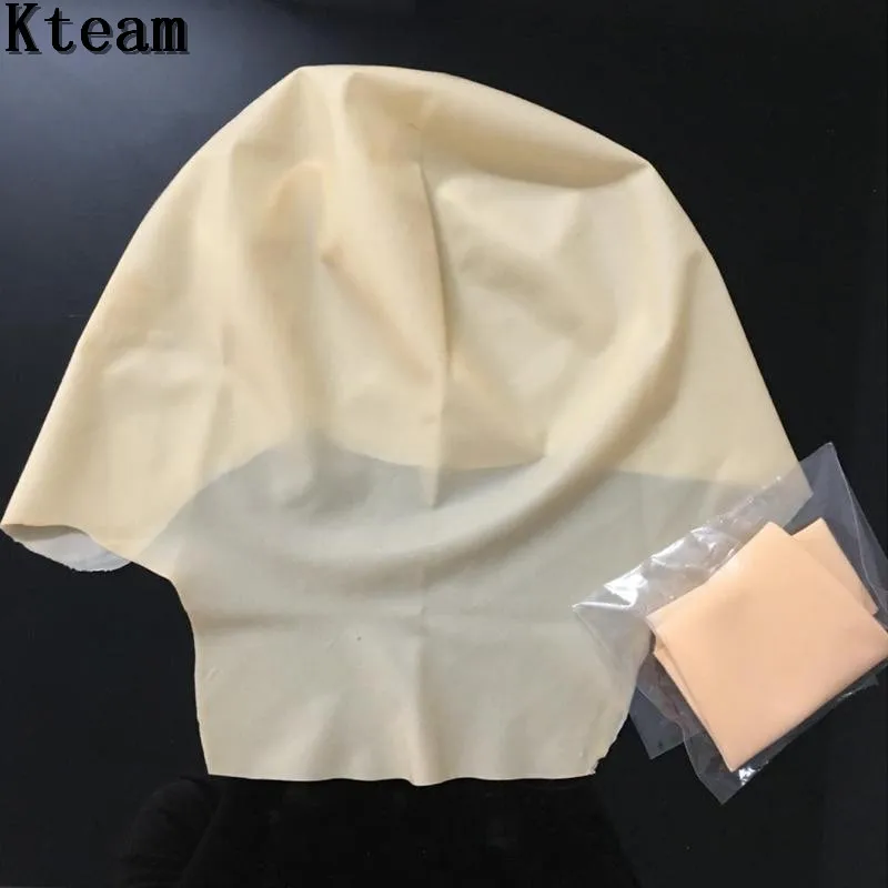 Hot!Unisex Latex Bald Wig Hair Cap Snood Mesh Stretch Halloween Costume Cosplay Props Latex Acting Mask Party Novelty Supplies