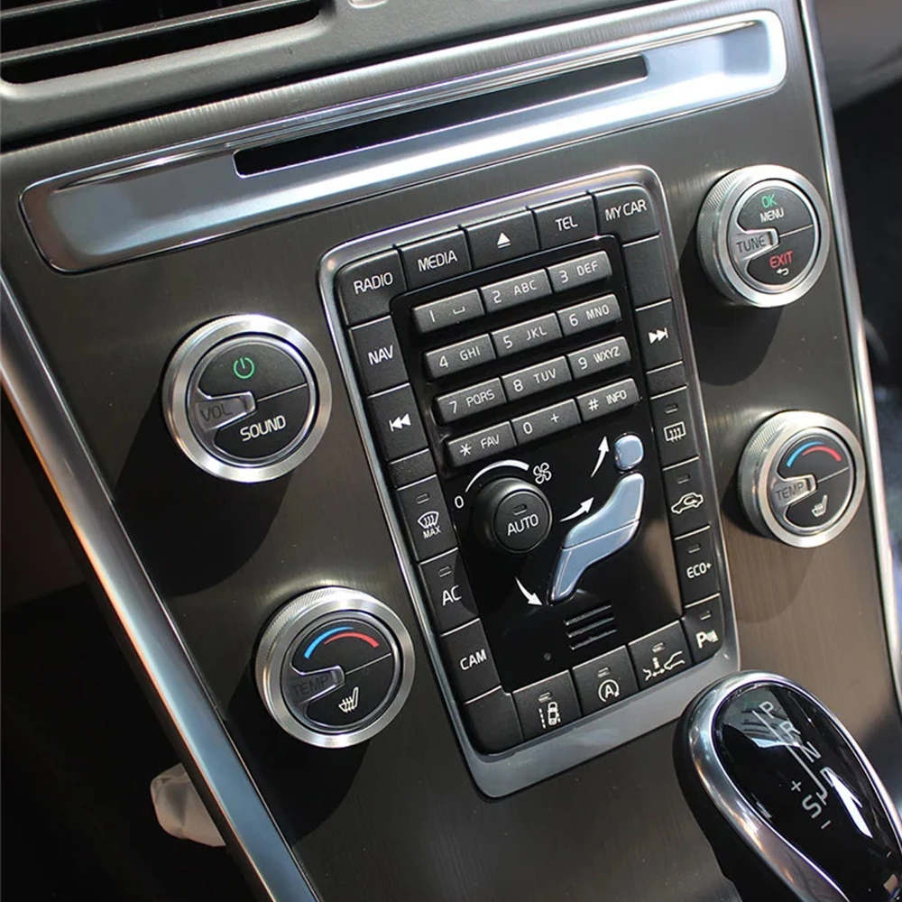 Voor Volvo S60 V60 XC60 S80 V40 S60L Auto Airconditioning Draaiknop Ac Knop Aluminiumlegering Warmte Schakelaar 4Pcs