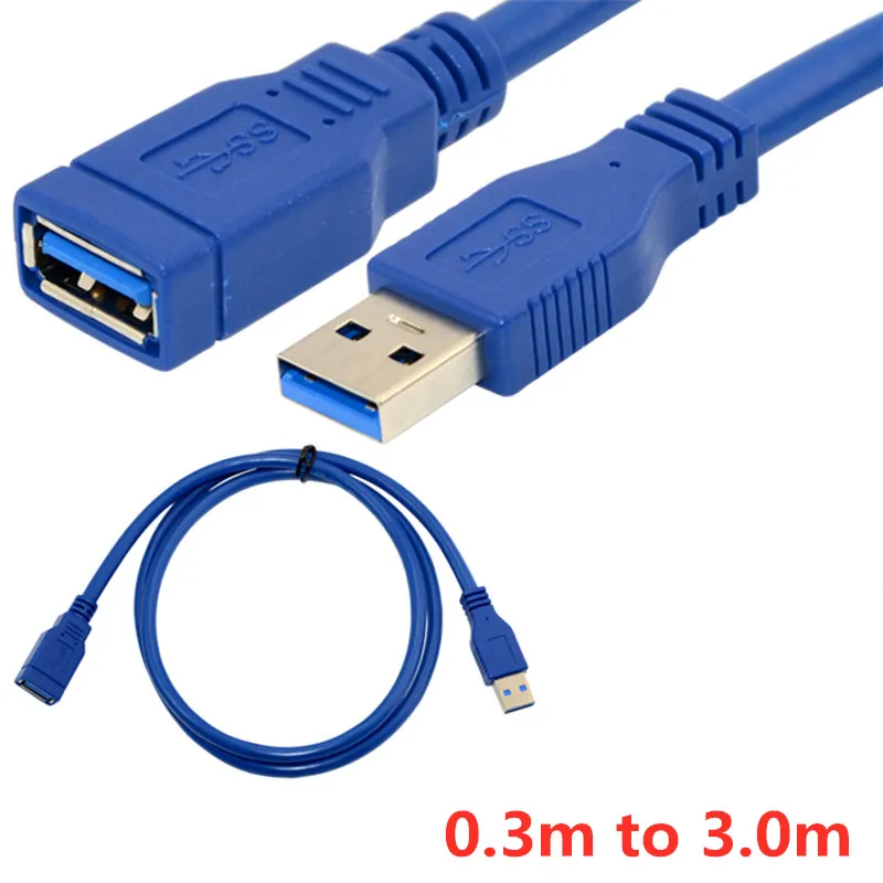 Standard 5Gbps Super Speed USB 3.0 A male to A Female Extension Cable 0.3m 0.6m 1m 1.5m 3m Blue