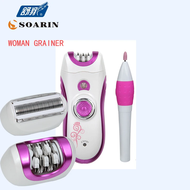 KEMEI Depilador Feminino Purple Four in one Depilador  Facial Epilator Women  Shaver Electric Hair Bikini Trimmer Face Epilator