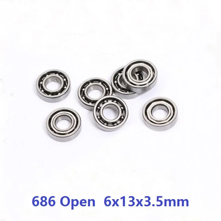 500pcs/lot 686 Open Type ball bearing 6x13x3.5 mm deep groove ball bearings Miniature Mini bearing  6*13*3.5