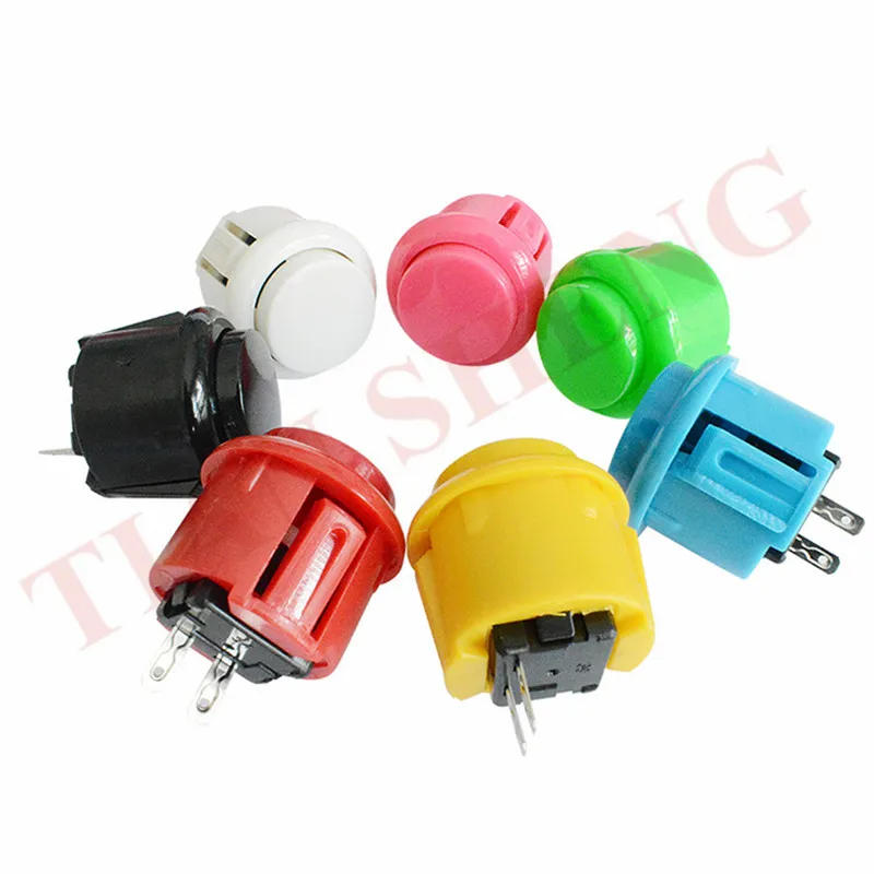 10pcs 24mm Factory Price Arcade Button Round Push Button Built-in Small Micro Switch For DIY Arcade Controller Jamma Mame