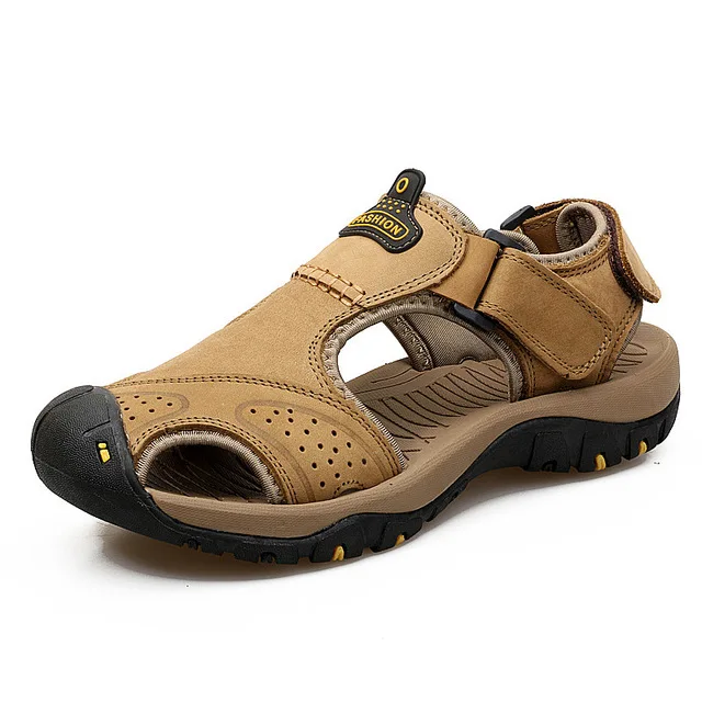 Mixidelai echte Leder Männer Schuhe Sommer Neue große Männer Sandalen Männer Sandalen Mode Sandalen Pantoffeln große Größe 38-47