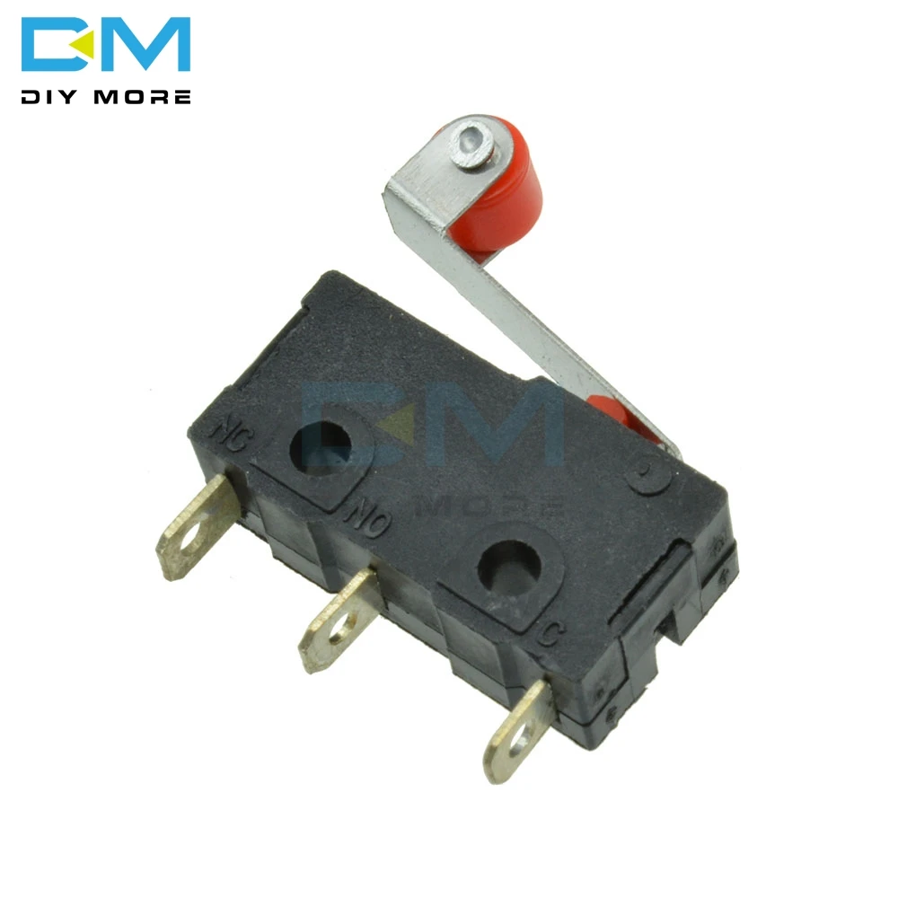 10Pcs KW12-3 Micro Roller Lever Arm Normally Open Close Limit Switch Control Module AC 125V-250V 5A PCB Board DIY