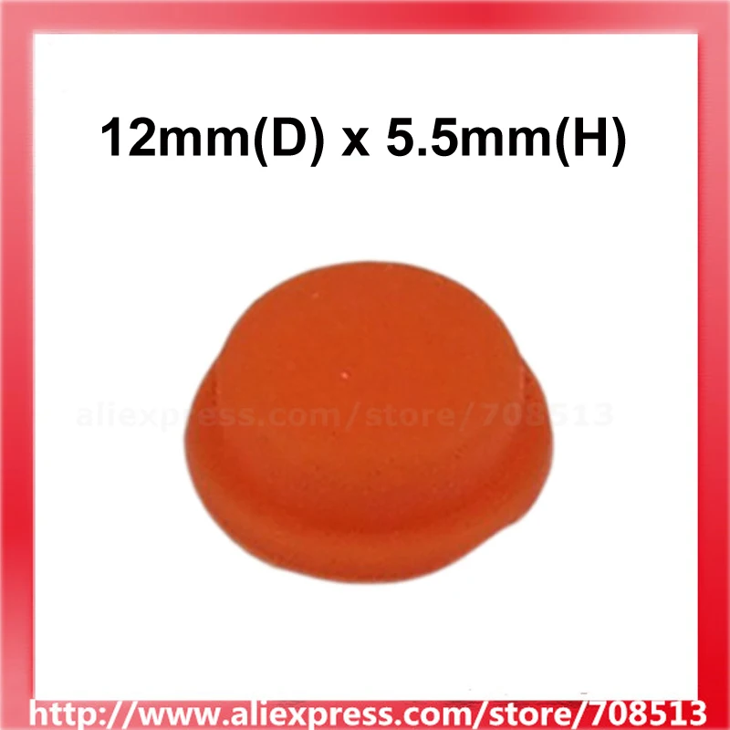 12mm(D) x 5.5mm(H) Silicone Tailcaps for LED Flashlight - Orange(10pcs)