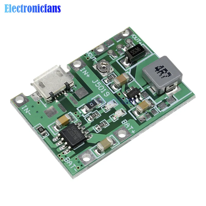 Lithium Li-ion 18650 3.7V 4.2V Battery Charger Board DC-DC Step Up Boost Module Integrated Circuits