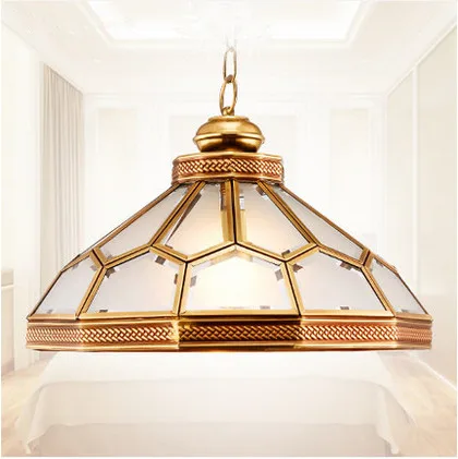 

Mordern classical copper&frosted glass Pendant lights Handwork soldering E27 LED indoor lamp for porch&pavilion&stairs BRSDD014