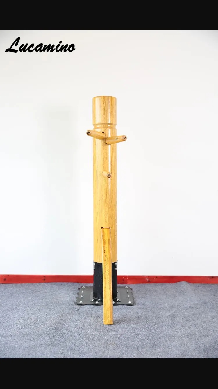 one whole ELM solid wood Natural color stand column Wing Chun Wooden Dummy, kung fu dummy for beginners and professional persons