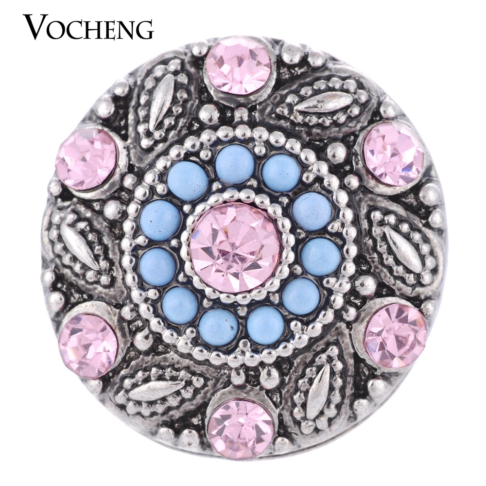 Vocheng Ginger Snap Button 3 Colors Rhinestone Round Bead 18mm Vintage Charms Jewelry Vn-1313