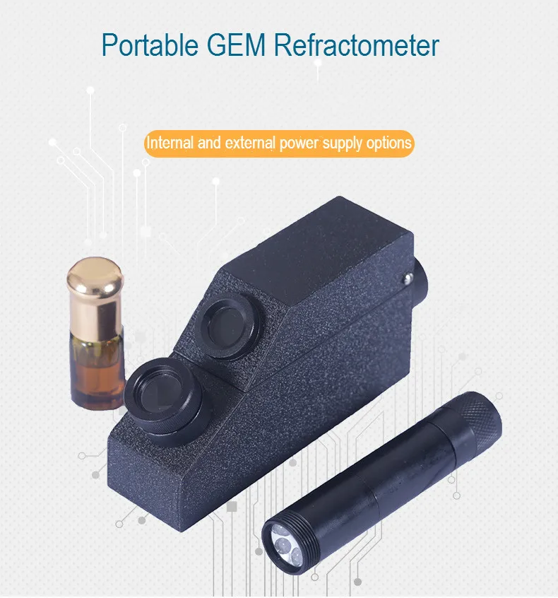 Đá Quý Ngọc Học Gemelogy Khúc Xạ + RI Dầu + 1.30 - 1.81 RI Khoảng + 0.01 ND Quy Mô Sư Đoàn Với Xây Dựng trong Ánh Sáng Đèn LED
