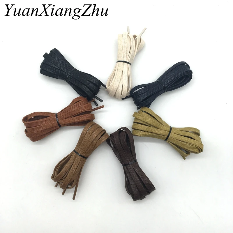 1 Pair Cotton cord flat shape shoelaces unisex high top casual leather boot shoe laces fashion brand waterproof shoelace P3