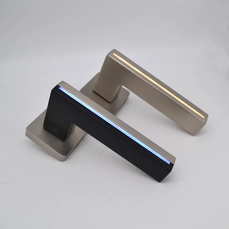 

New Black Interior Door Lock LED Light Door Handles for Bedroom Mechanical Lock With Light