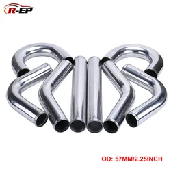 R-EP Universal Air Intake Pipe 57mm 2.25inch Aluminum Tube for Racing Car Intercooler High Power 0/45/90/180 Degrees L S Type