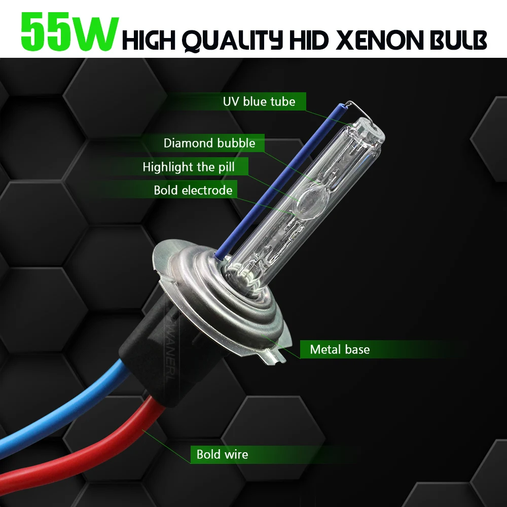 Cawanerl 55W H1 H7 H8 H11 9005 HID Xenon Light Kit AC Ballast Bulb Fast Start Car Headlight Fog Light 3000K 4300K 6000K 8000K