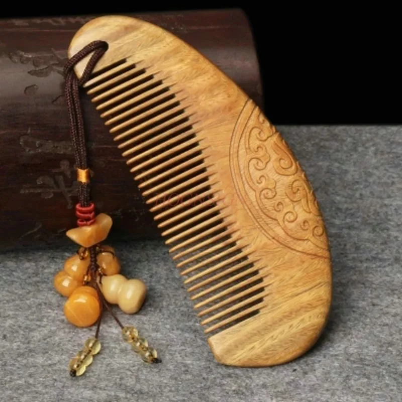 

Green Sandalwood Comb Anti Static Portable Whole Hair Straight Wood Combs Hairbrush Hairdressing Supplies For Female Hot Sale