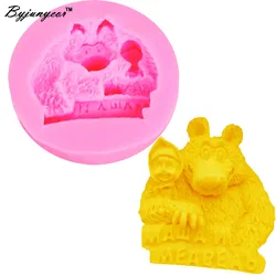 Byjunyeor M560 Bear Girl 3D Candle Soy Wax Mould Scented Soap Handmade Silicone Mold Plaster Resin Clay Diy Craft Home Decoratio