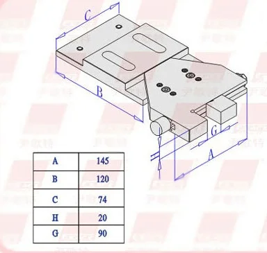 EPT-7058 Precision EDM Micro Horizontal Adjustable Fixture, SUS440 Stainless Steel Vise Jig Tools for EDM Wire Cutting Machine