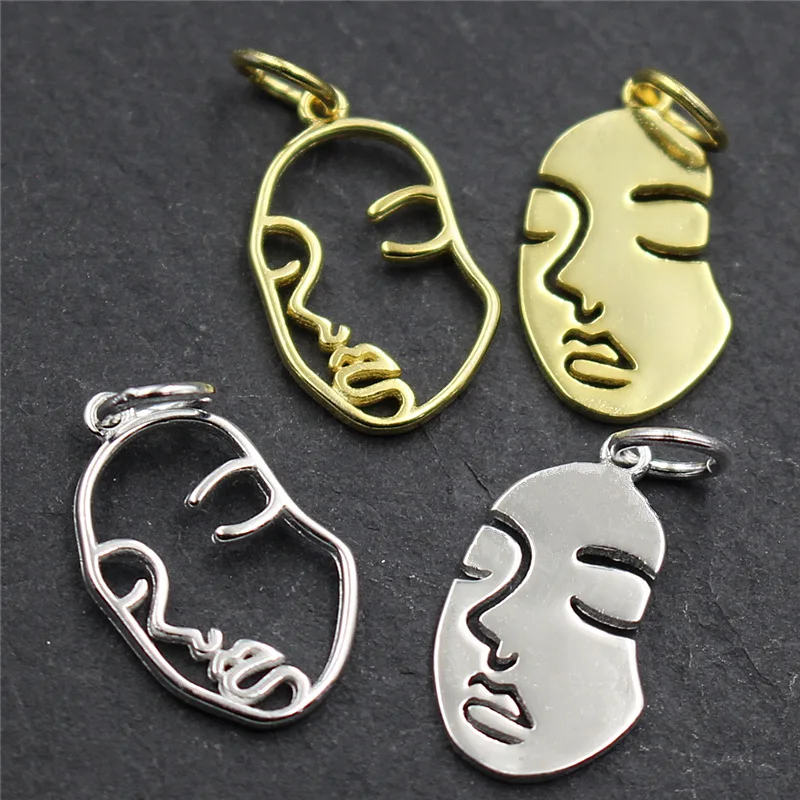 100% 925 Sterling Silver Fashion Funny Face Charms Designer Bracelets Necklace Pendants Accessories DIY Jewelry Making Materials