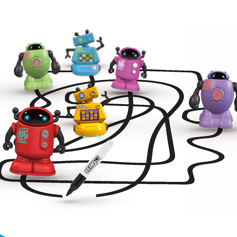 New Novelty toys HeLICMax Draw Line Robot Drawbot Robot line tracking Gibbi Planet Programming Accompany Toys for Children Gift