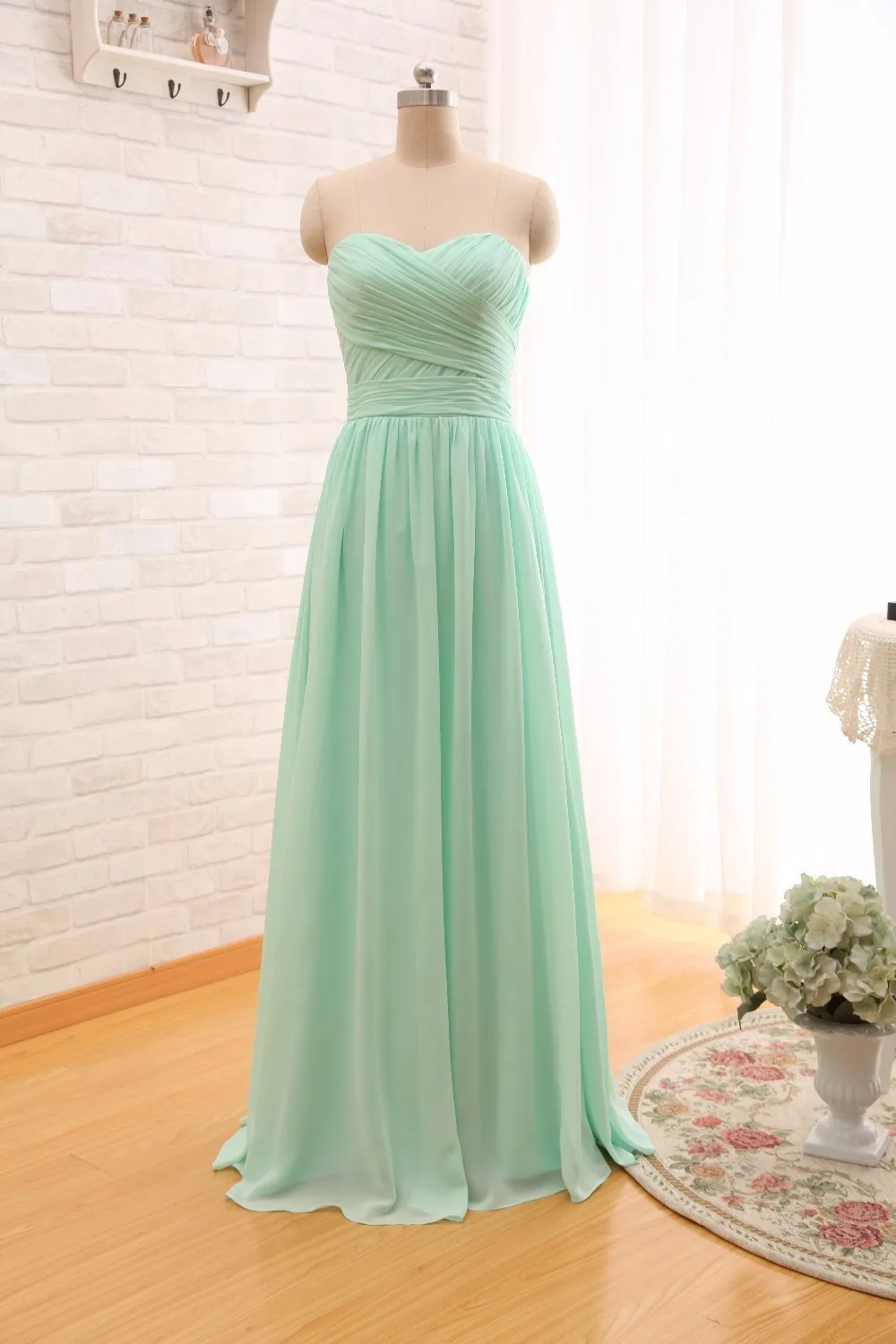 2020 Long Cheap Mint Green Bridesmaid Dresses Under 50 Floor Length Chiffon  a-Line Vestido De Madrinha De Casamento Longo - AliExpress 320