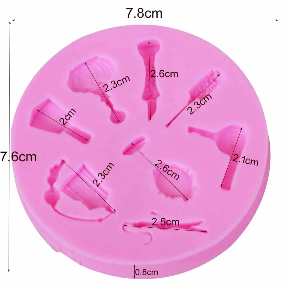 Sophronia DIY Mirror Comb Silicone Mold Make Up Tools Candy Fondant Decorating Tools Christmas Silicone Chocolate Moulds m905