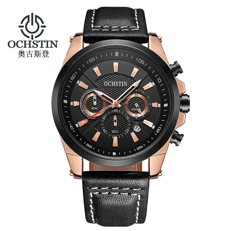 

OCHSTIN Mens Watches Brand Luxury Quartz Watch Men 2017 Business Leather Band Relogio Masculino Clock Man Fashion wristwatches