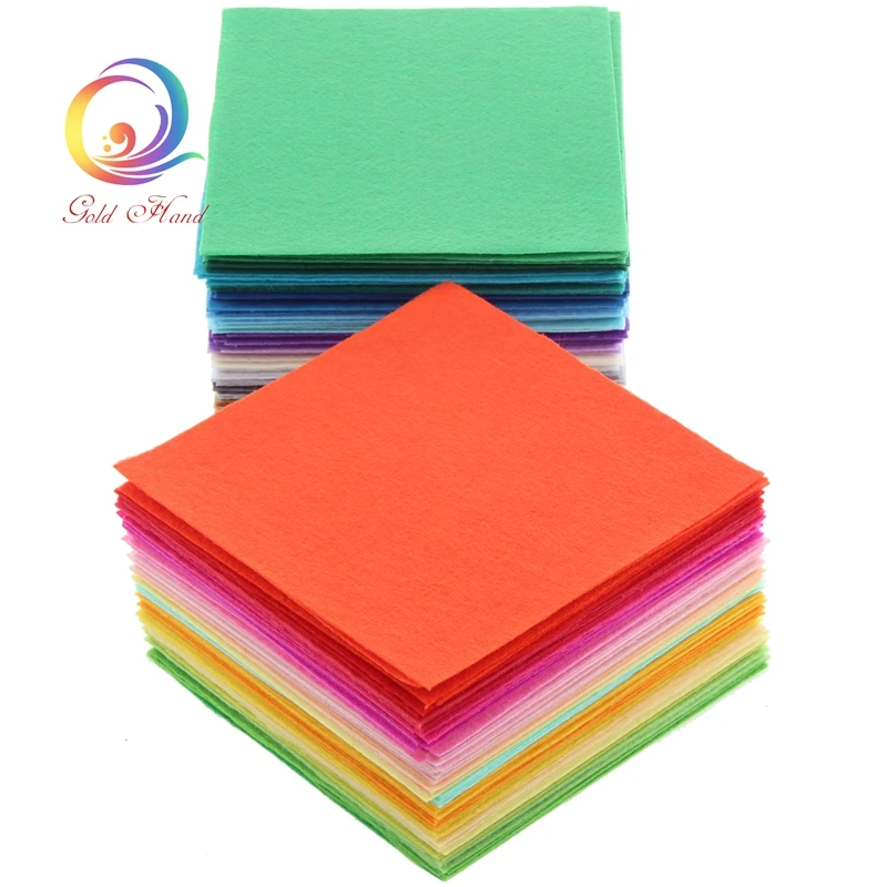 1mm Thickness Polyester Non Woven Felt Fabric Cloth Felts Of Home Decoration Pattern Bundle For Sewing Dolls Crafts 40pcs15x15cm