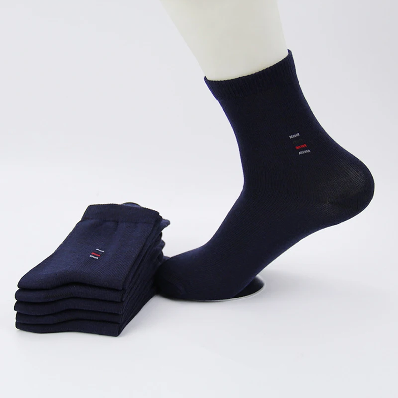 5pair = 10 pçs meias masculinas clássico marca de negócios calcetines hombre meias de alta qualidade respirável algodão casual masculino meias meias