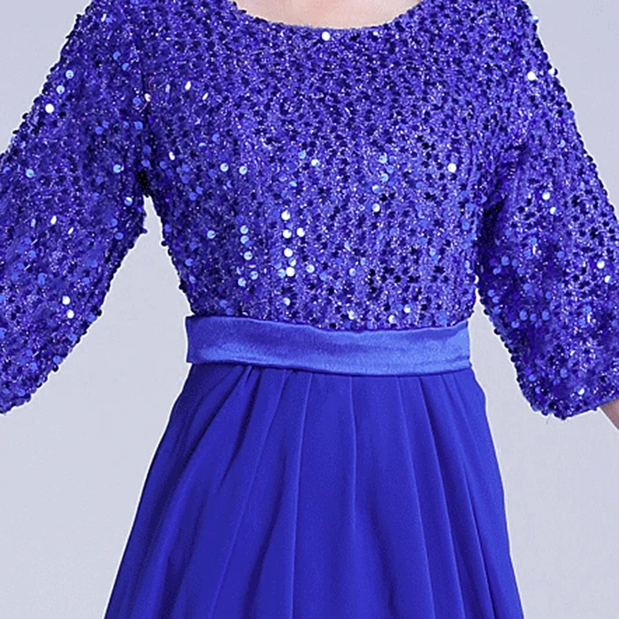 The new choral performance costumes opening dance banquet command short-sleeved chair sequined dress