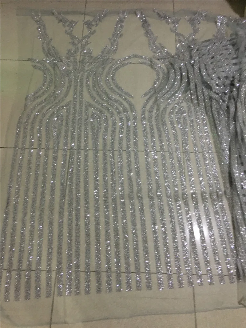 

Silver glitter African tulle mesh lace fabric best quality glitter nigerian embroidery net lace fabric H-1941