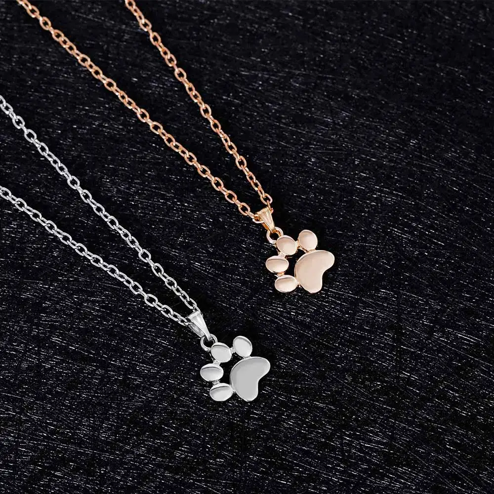 KISSWIFE Fashion Cute Pets Dogs Footprints Paw Chain Pendant Necklace Necklaces & Pendants Jewelry for Women Sweater necklace