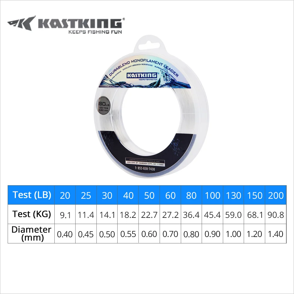 KastKing 20-200LB 110M 0.40-1.40mm Lenza da pesca in nylon Calda linea in nylon monofilamento super resistente buona per la pesca in barca