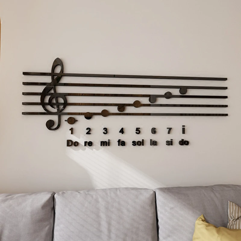 Piano Note Acrylic Wall Stickers Music Classroom DIY Art Wall Decoration Training Classroom Mirror 3D Stickers Home decor