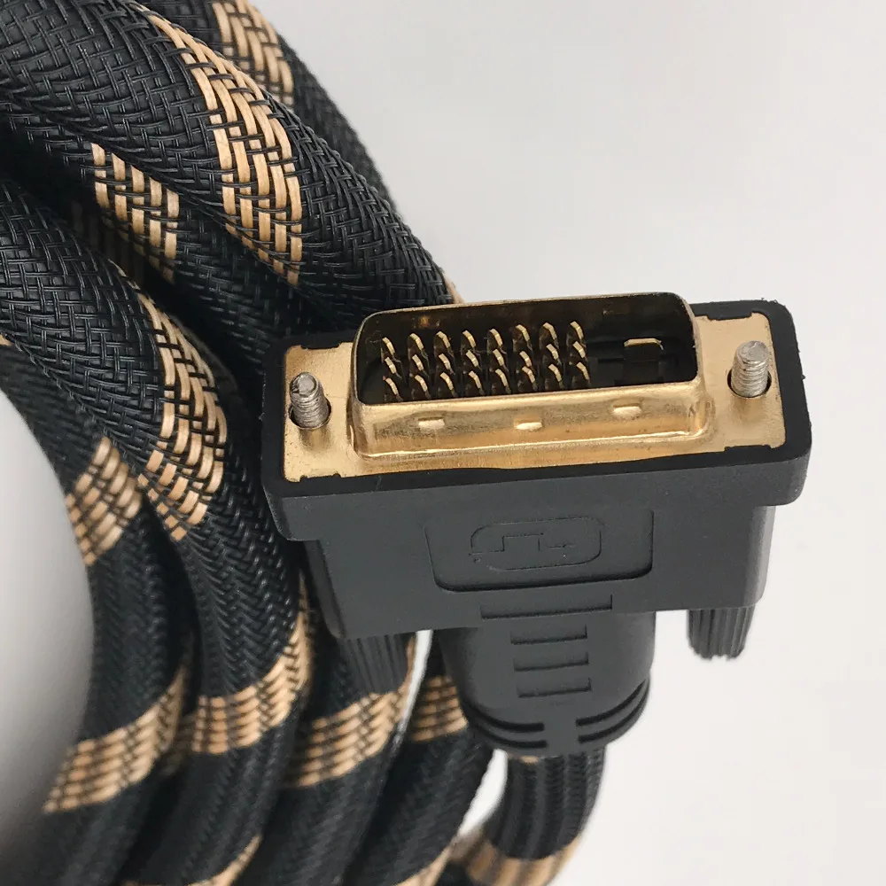 DVI 24+1 Dual Link Cable Gold Plated Male-Male Compatible DVI 24+5 Copper Cable Support 3D With Two Ferrite Cores 3m 5m 10m