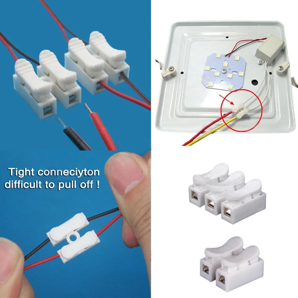 10PCS/Lot Motorcycle Car Boat Electrical CH2 2Pin Quick Splice Wire Connectors Terminal Electrical Cable Terminals