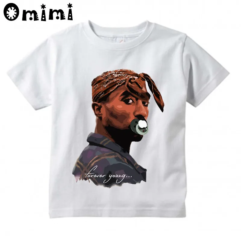 Children Hip Hop tupac 2pac Design Tops Boys and Girls Music Casual T Shirt Kids T-Shirt