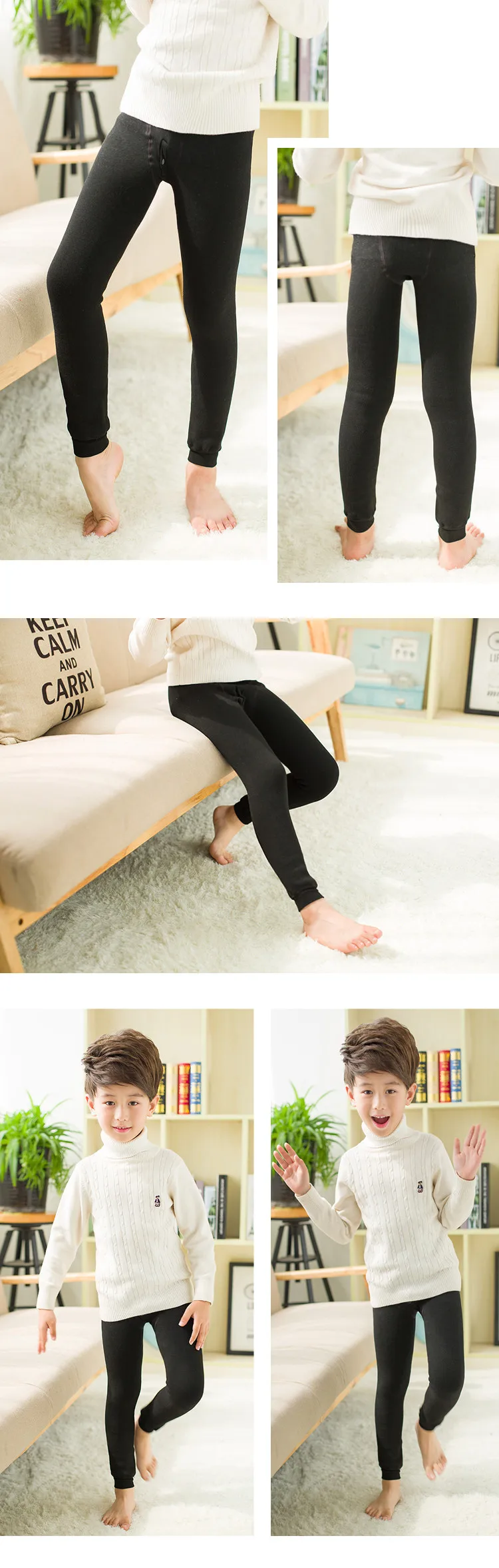 Meisjes Fleece Gevoerde Leggings Thermische Broek Broek