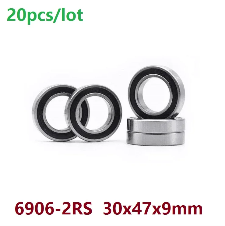 

20pcs/lot 6906RS 6906-2RS 6906 ball bearing 30*47*9 Deep Groove Ball Bearing 30x47x9 mm RS 2RS