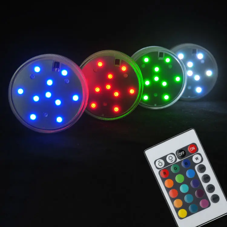 24pcs Submersible LED Lights Battery Operated Multi Color Remote Controlled Waterproof Vase Base Light for Aquarium Pond Party