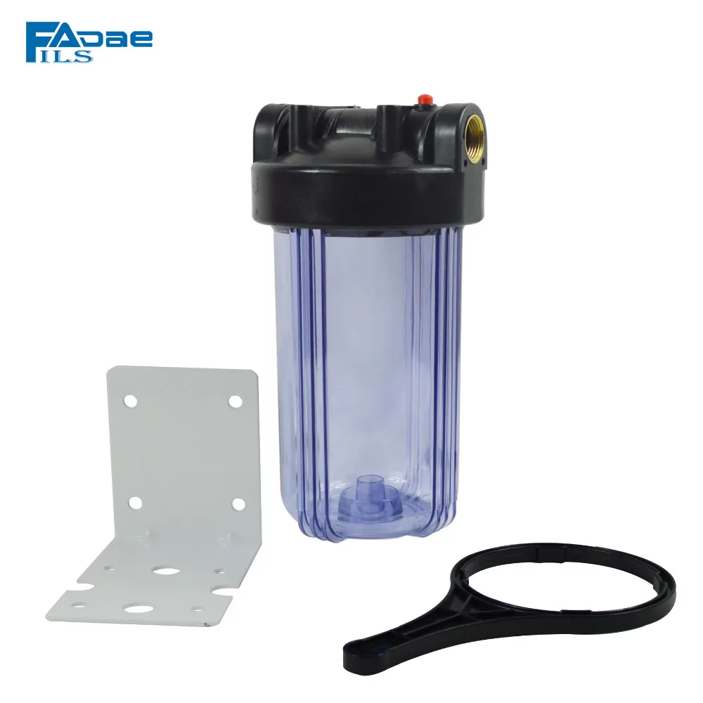 Toda la casa resistente 10 pulgadas. Carcasa de filtro Jumbo transparente, 1 pulg. Puerto, apto para todos los estándar de 10 pulgadas. L x 4-cartucho de filtro OD de 1/2"