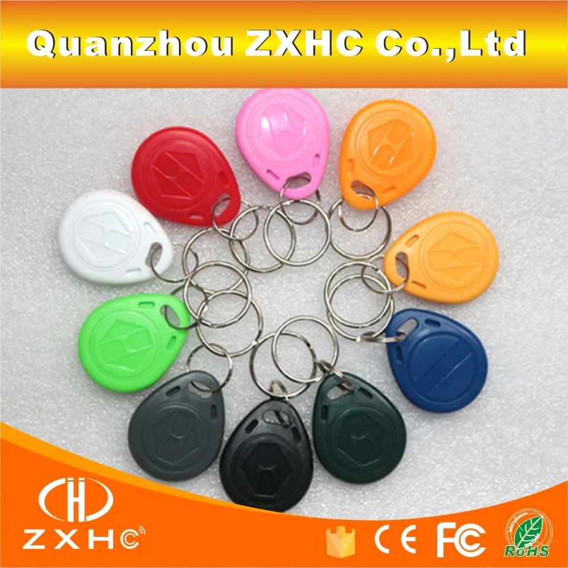 (100PCS/LOT) EM4305 125khz Programmable RFID Smart Tags Rewritable Keys Number2 Keyfobs