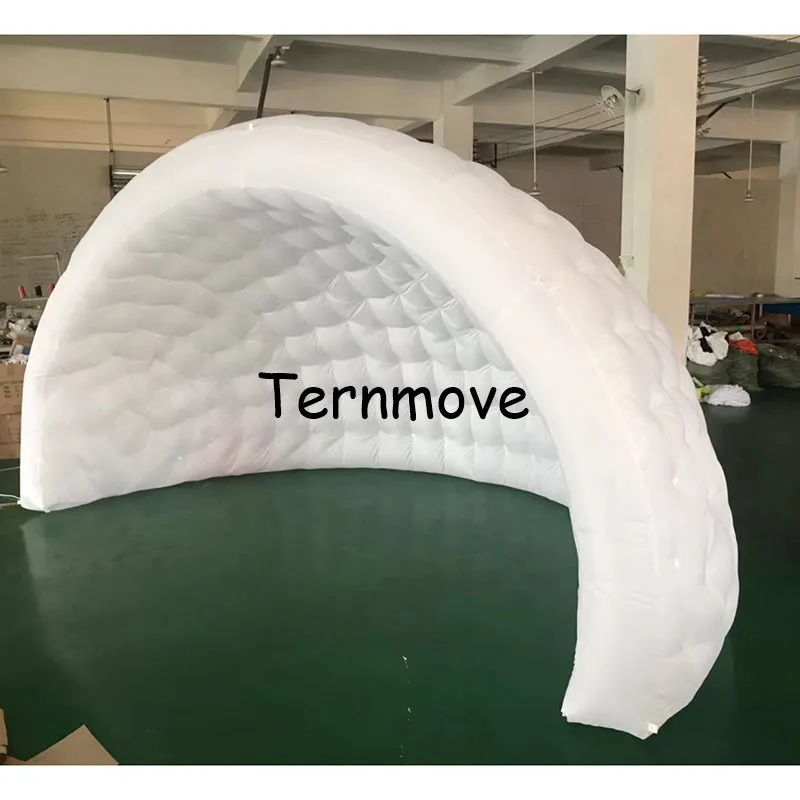 Del partito di illuminazione tenda a cupola Half-Moon Igloo Tende Fase Tende, luna gonfiabile pob struttura, tenda igloo gonfiabile con la luce del led