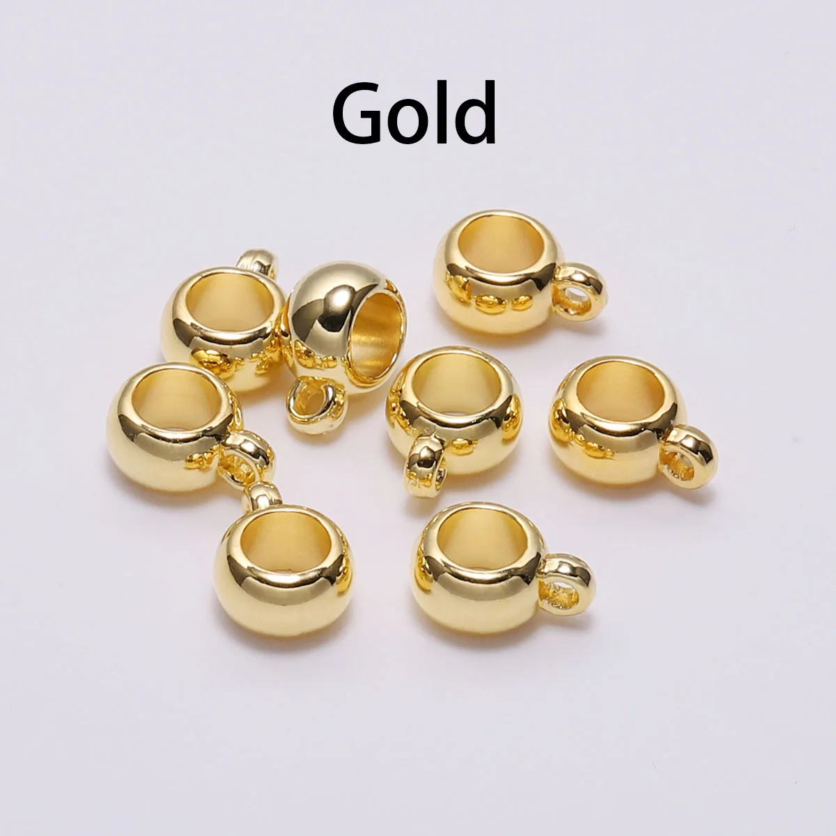 50pcs/lot 8mm 10mm CCB Pendant Clasp Bail Clip Big Hole charm Beads Connectors For Jewelry Making DIY Pendants Clasp supplie