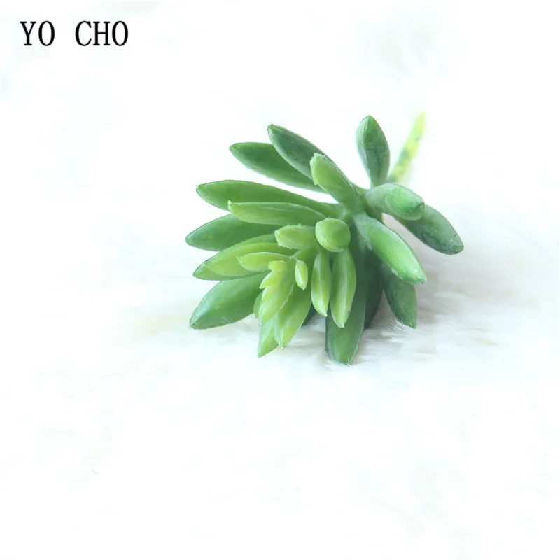 YO CHO 1PC Cheap Artificial Mini Snow Lotus Succulent Plants For Home Garden Bar Party Decoration DIY Best Indoor Succulents