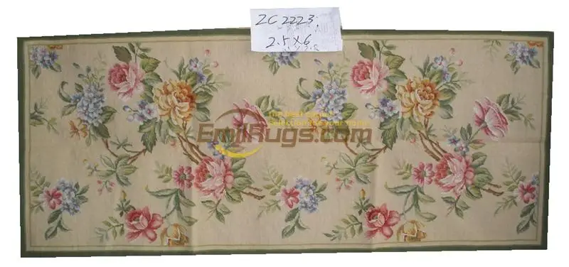 

Vintage Hand-embroidered Needlepoint Carpet Antique Chinese Hand-made Wool Vintage Modernism