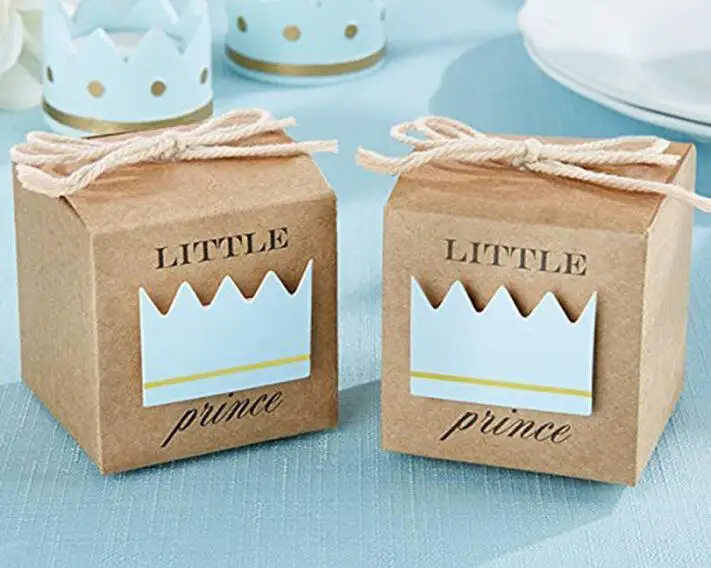 

Baby Shower Newborn Baby Candy Box Little Prince Little Princess Crown Candy Boxes Lovely Babyshower Party Gift Boxes