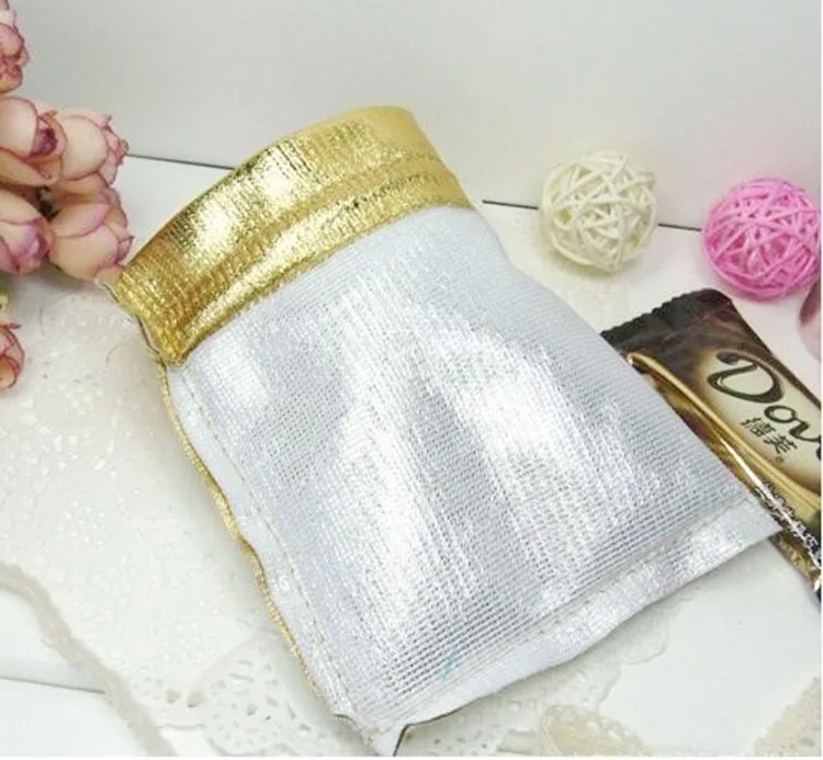 300pcs 13*18cm gold bags woman vintage drawstring bag for Wedding/Party/Jewelry/Christmas/Gift diy handmade Pouch Packaging Bag