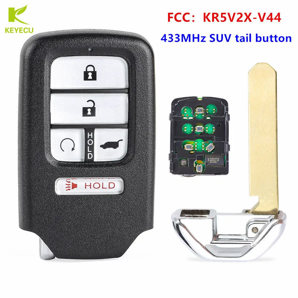 

KEYECU Replacement Smart Remote Key Fob 433MHz ID47 Chip for Honda Civic 2017-2021 CR-V 2017-2019 Pilot 2016-2019 FCC ID: KR5V2X