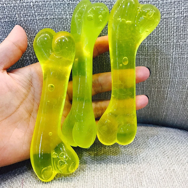 Pet Dog Toys Rubber Chew Toys PVC Transparent Solid Small Bone Resistance Biting Molar Trainging for Small Puppy Pet Supplies