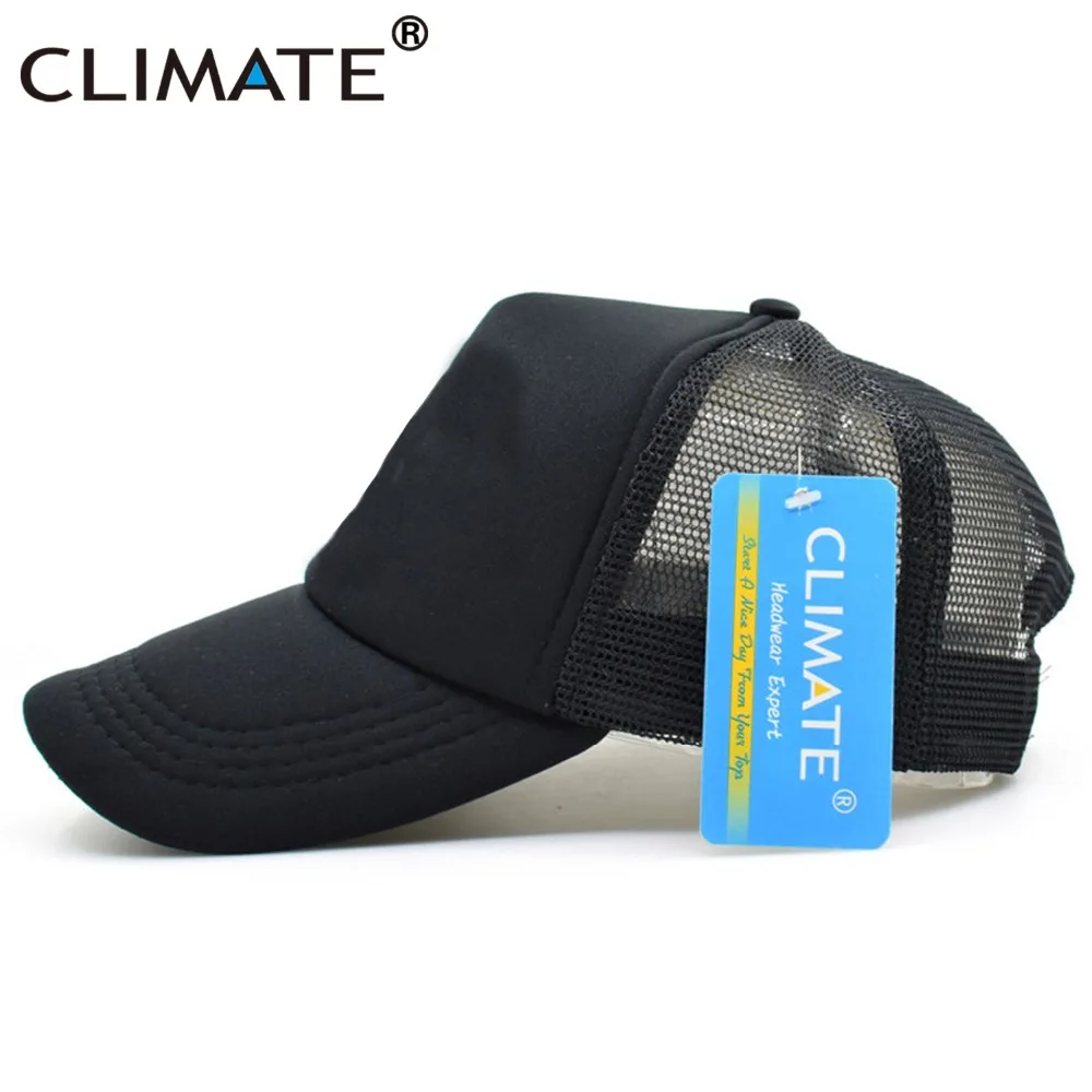 CLIMATE Rock Fan Trucker Caps Mesh Hat Metal Rock and Roll Music Cap Men Black Cool Summer Baseball Cap Black Trucker Caps Hat